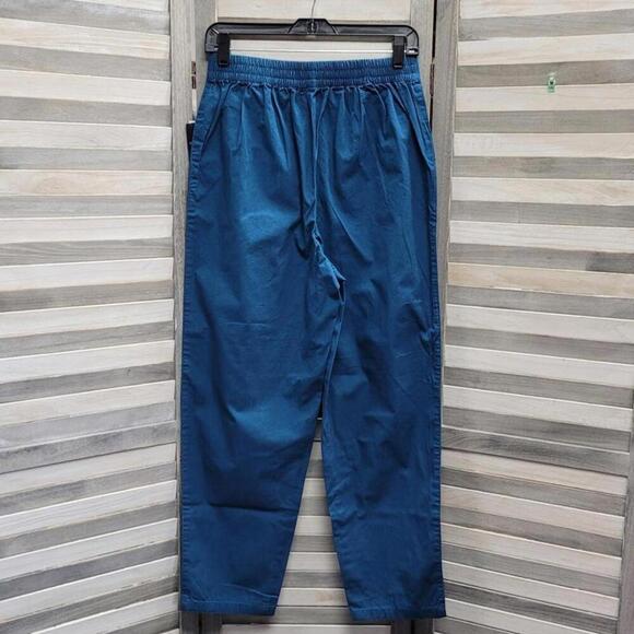 Teal High-Waisted Trousers with Button Detail | House of Aama | Small - Picture 5 of 12